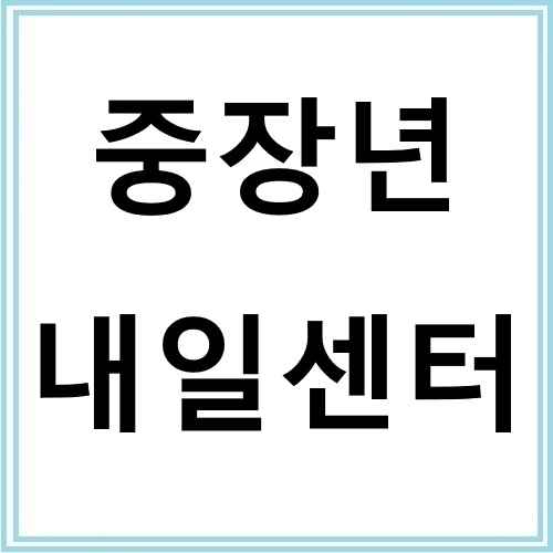 중장년내일센터 이용가이드로 재취업하기